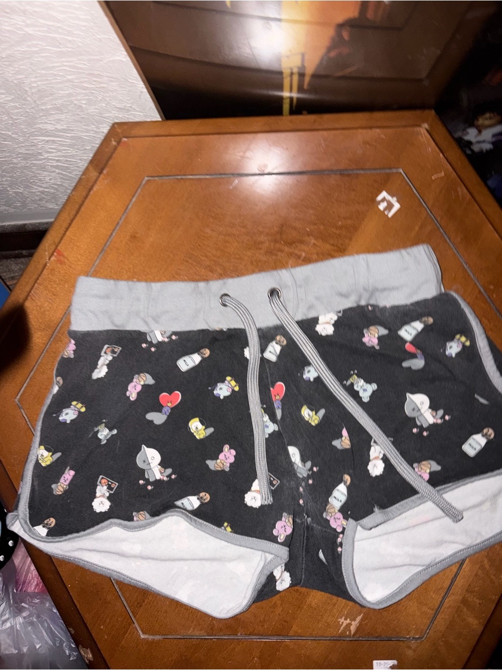 Girls' Black BT21 bts character shorts